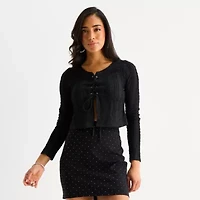Bold Elements Womens Split Tie Neck Long Sleeve Blouse