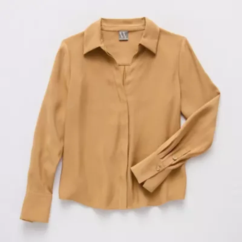 Worthington Womens Long Sleeve Blouse