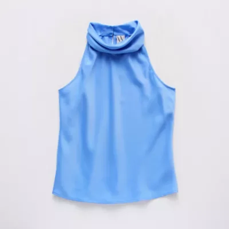 Worthington Womens Halter Neck Sleeveless Blouse