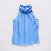 Worthington Womens Halter Neck Sleeveless Blouse