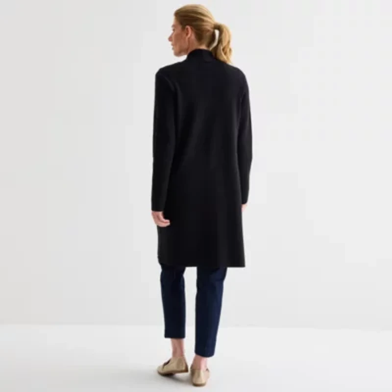 Liz Claiborne Womens Long Sleeve Open Front Cardigan