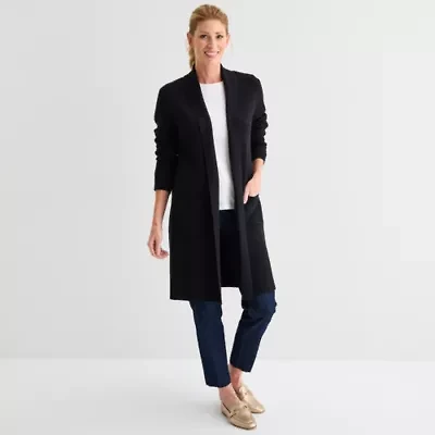 Liz Claiborne Womens Long Sleeve Open Front Cardigan