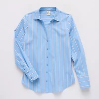 Worthington Womens Plus Long Sleeve Blouse