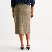 Worthington Womens Long Pencil Skirt-Plus