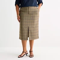 Worthington Womens Long Pencil Skirt-Plus