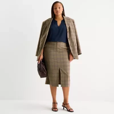 Worthington Womens Long Pencil Skirt-Plus