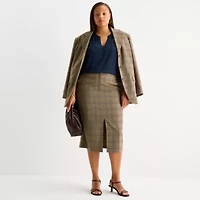 Worthington Womens Long Pencil Skirt-Plus