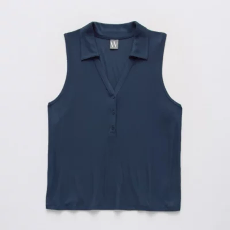 Worthington Womens Y Neck Sleeveless Plus Tank Top