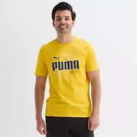 PUMA Mens Crew Neck Short Sleeve Regular Fit Graphic T-Shirt
