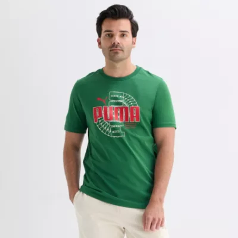PUMA Mens Crew Neck Short Sleeve Regular Fit Graphic T-Shirt