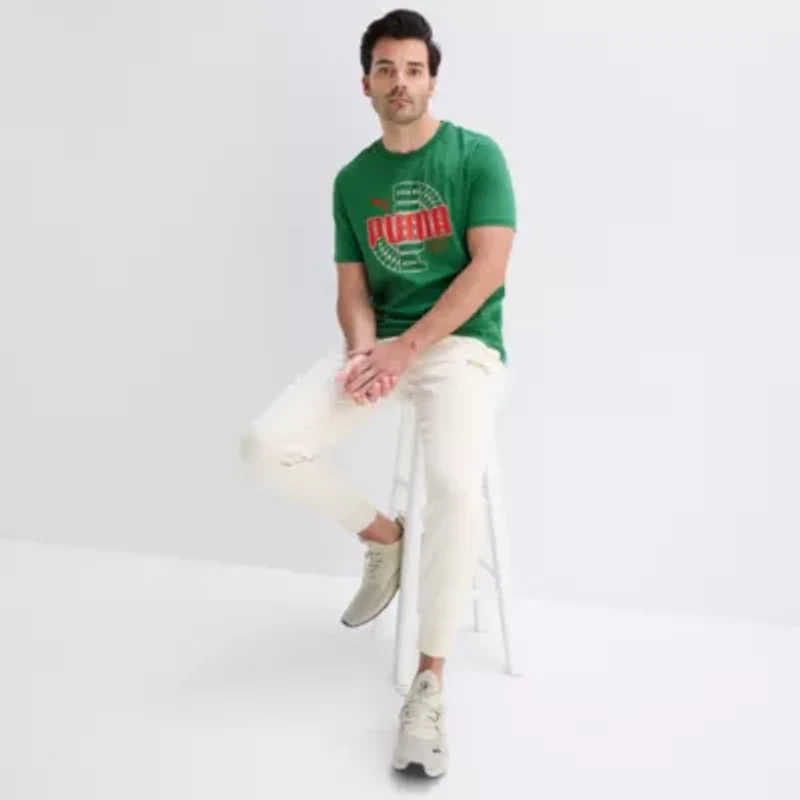 PUMA Mens Crew Neck Short Sleeve Regular Fit Graphic T-Shirt