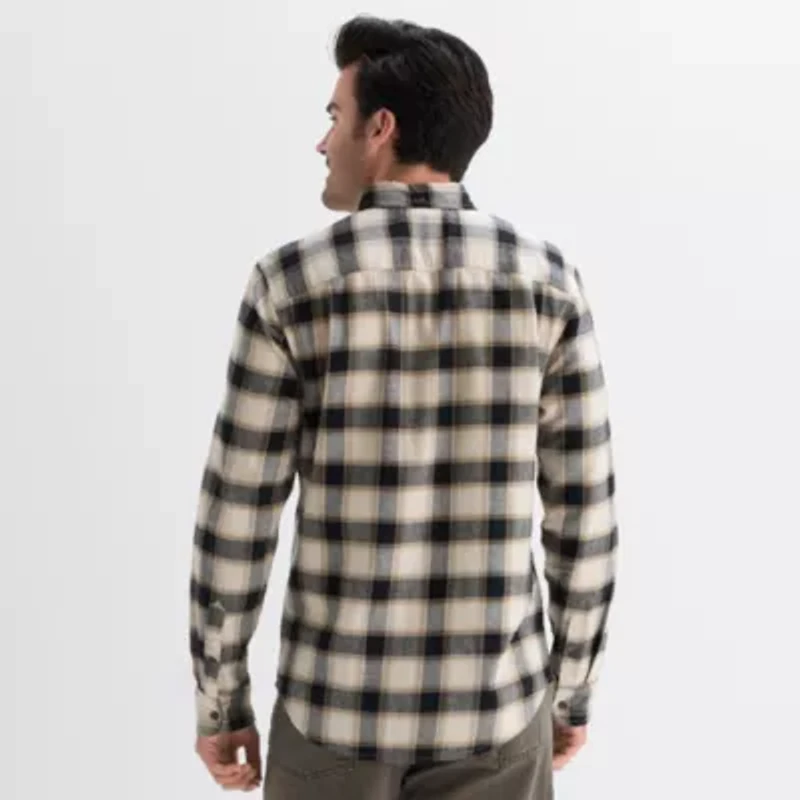 mutual weave Mens Long Sleeve Lightweight Flannel Shirt