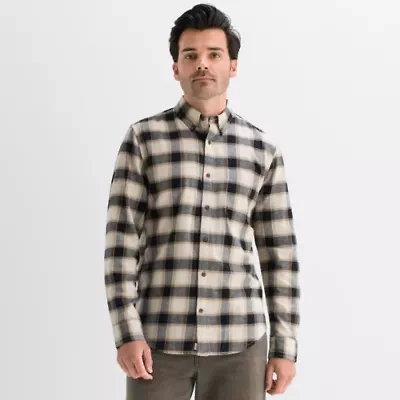 mutual weave Mens Long Sleeve Lightweight Flannel Shirt