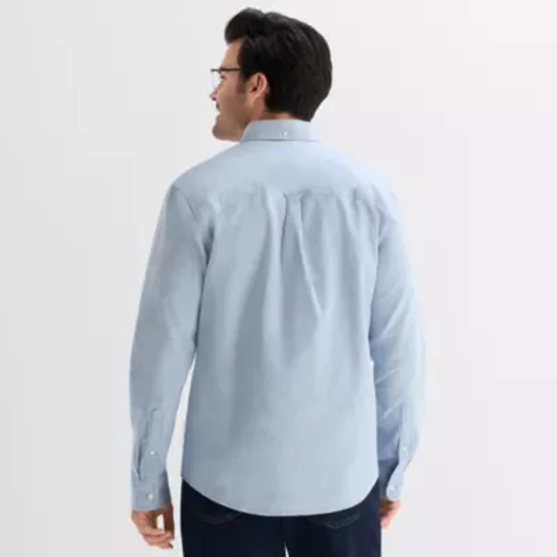 mutual weave Mens Long Sleeve Relaxed Oxford Button-Down Shirt