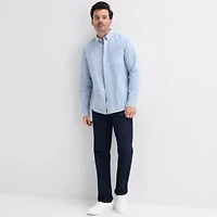 mutual weave Mens Long Sleeve Relaxed Oxford Button-Down Shirt