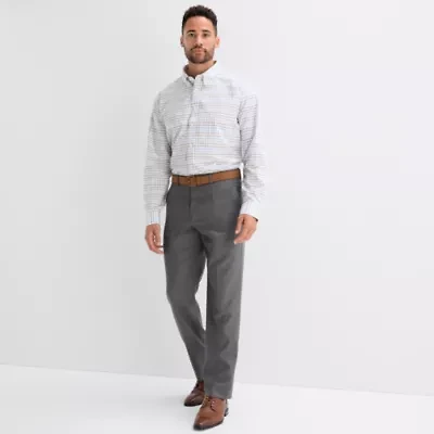 Stafford Houndstooth Mens Classic Fit Flat Front Suit Pant