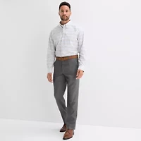 Stafford Houndstooth Mens Classic Fit Flat Front Suit Pant