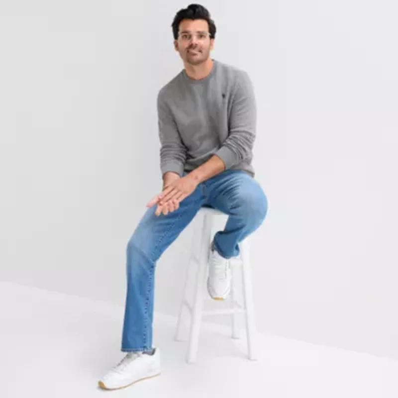 U.S. Polo Assn. Crew Fleece Mens Neck Long Sleeve Embroidered Sweatshirt