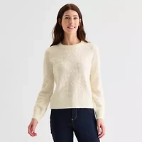 St. John's Bay Womens Crew Neck Long Sleeve Pullover Sweater