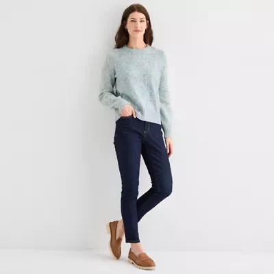 St. John's Bay Womens Mock Neck Long Sleeve Cardigan