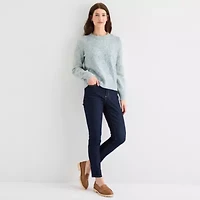 St. John's Bay Womens Mock Neck Long Sleeve Cardigan