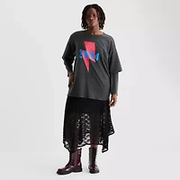 Joaquina for JCPenney Womens Crew Neck Long Sleeve Juniors Plus T-Shirt