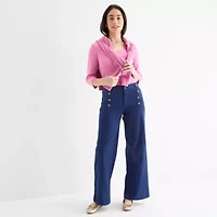St. John's Bay Womens Wide Leg Regular Fit Tall Trouser