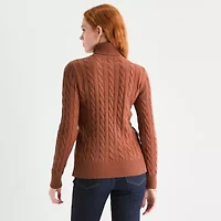 St. John's Bay Tall Womens Turtleneck Long Sleeve Pullover Sweater