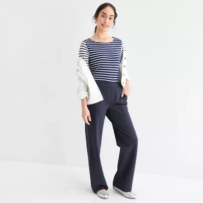St. John's Bay Womens Tall Wide Leg Pull-On Pant