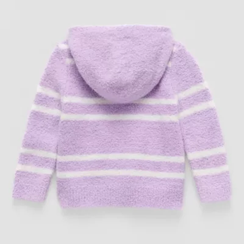 Okie Dokie Baby Girls Hooded Long Sleeve Zipper Cardigan