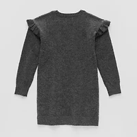 Okie Dokie Toddler & Little Girls Long Sleeve Fitted Sweater Dress