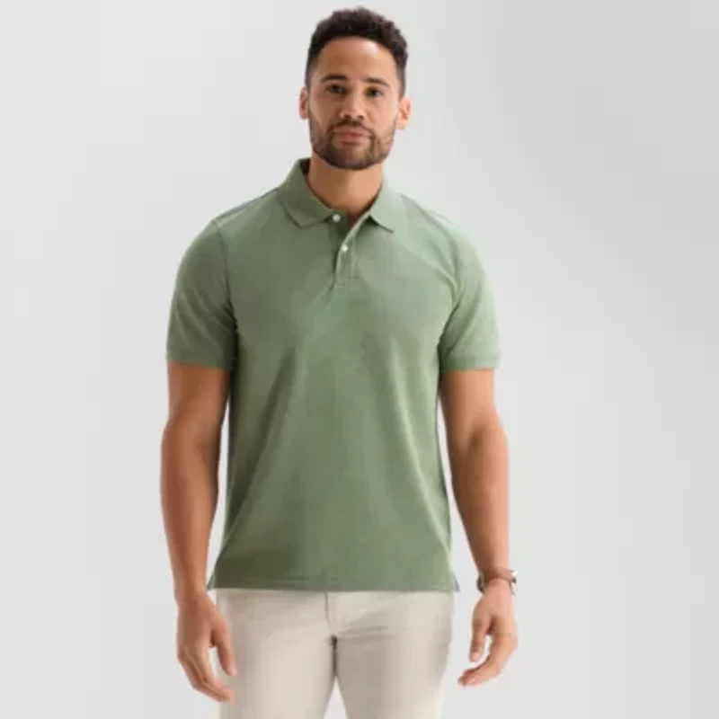 St. John's Bay Premium Stretch Mens Classic Fit Short Sleeve Polo Shirt