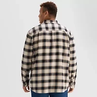 mutual weave Lightweight Mens Long Sleeve Regular Fit Big and Tall Flannel Shirt