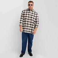 mutual weave Lightweight Mens Long Sleeve Regular Fit Big and Tall Flannel Shirt