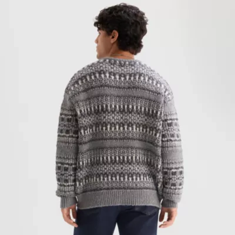 Arizona Mens Crew Neck Long Sleeve Pullover Sweater