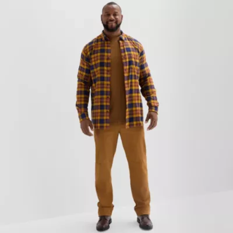 St. John's Bay Mens Long Sleeve Classic Fit Big and Tall Flannel Shirt