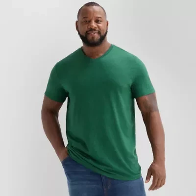 St. John's Bay Super Soft Mens V Neck Short Sleeve Quick Dry Big and Tall T-Shirt