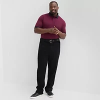 Shaquille O'Neal XLG™ Jacquard Big and Tall Mens Regular Fit Short Sleeve Polo Shirt