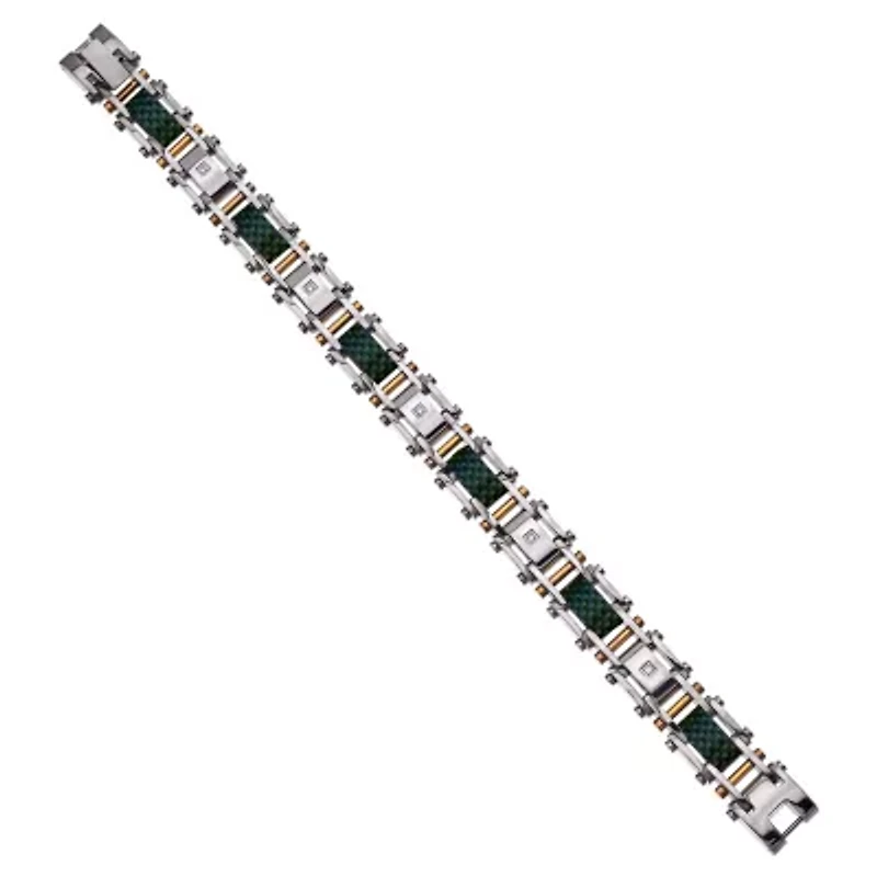 Mens Stainless Steel 8 1/2 Inch Link Bracelet