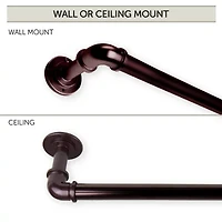 Rod Desyne Industrial Pipe Blackout 1 Adjustable Curtain