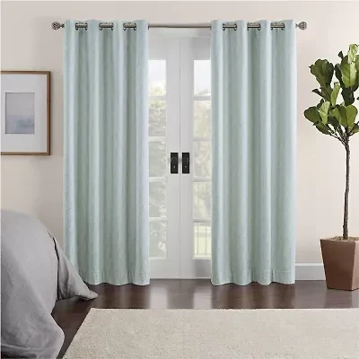 Eclipse Ambiance Geo Draft Stopper Grommet Top Energy Saving 100% Blackout Single Curtain Panel