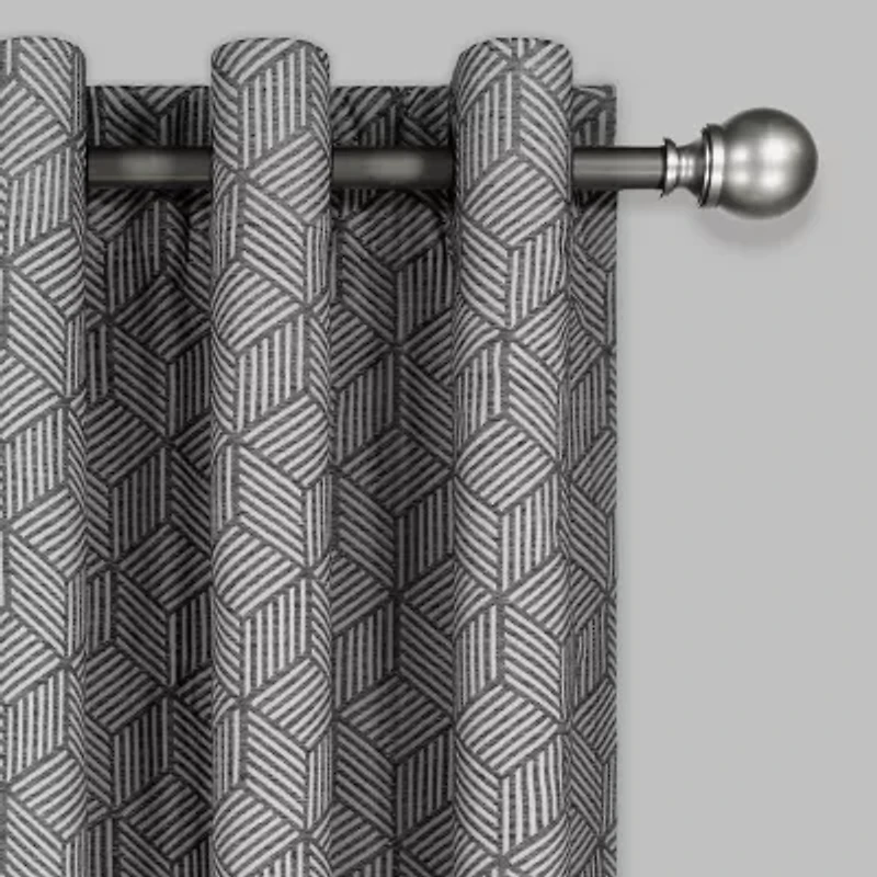 Eclipse Ambiance Geo Draft Stopper Grommet Top Energy Saving 100% Blackout Single Curtain Panel