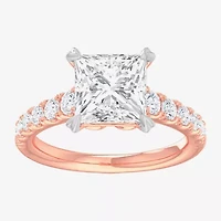 (G-H / Si1-Si2) Womens 3 1/2 CT. T.W Lab Grown White Diamond 14K Gold Side Stone Engagement Ring