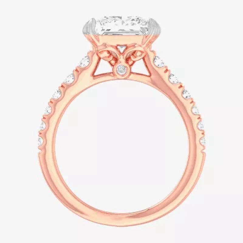 (G-H / Si1-Si2) Womens 3 1/2 CT. T.W Lab Grown White Diamond 14K Gold Side Stone Engagement Ring