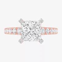 (G-H / Si1-Si2) Womens 3 1/2 CT. T.W Lab Grown White Diamond 14K Gold Side Stone Engagement Ring