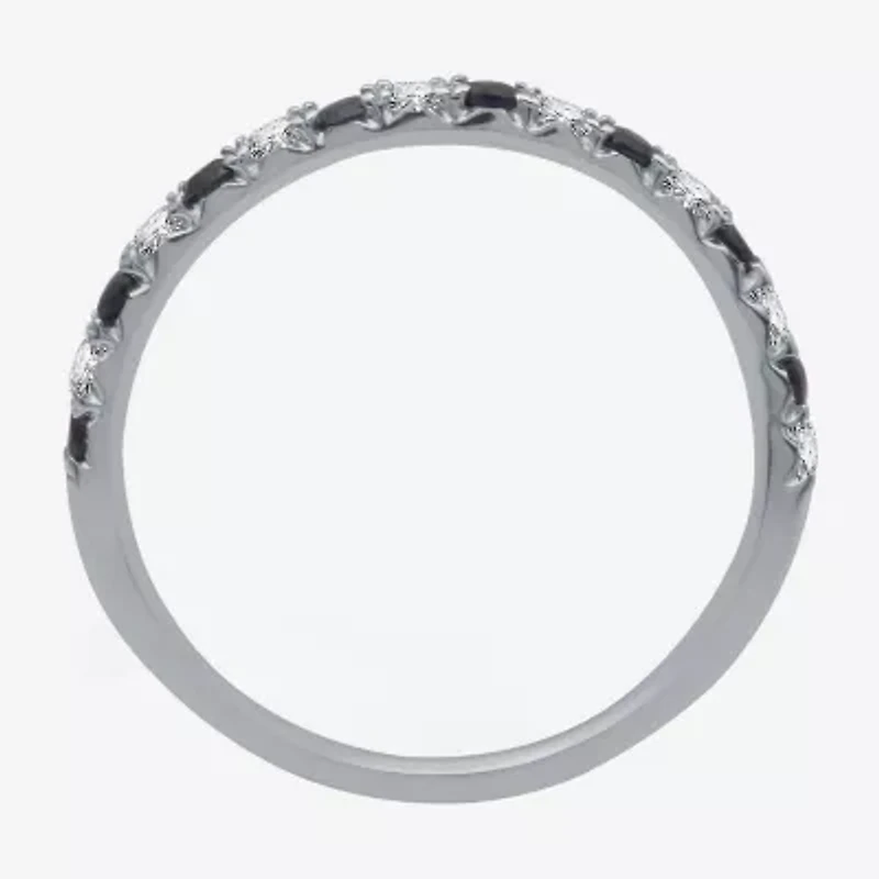 Womens 1/4 CT. T.W. Lab Grown Blue Sapphire Sterling Silver Wedding Band