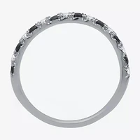 Womens 1/4 CT. T.W. Lab Grown Blue Sapphire Sterling Silver Wedding Band