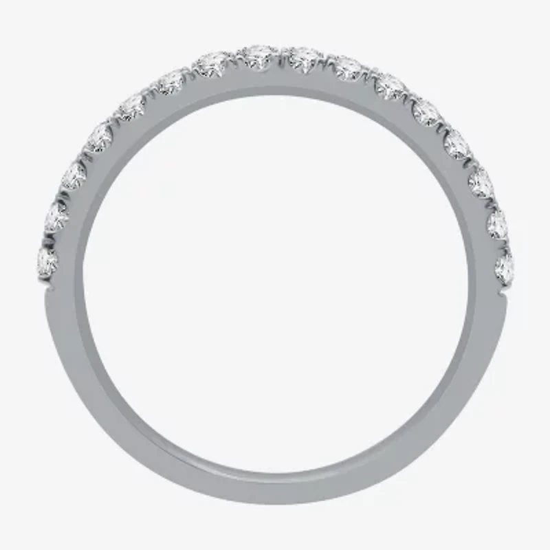 (H-I / I1) Womens 2 CT. T.W. Lab Grown White Diamond 10K Gold Pear Side Stone Halo Bridal Set