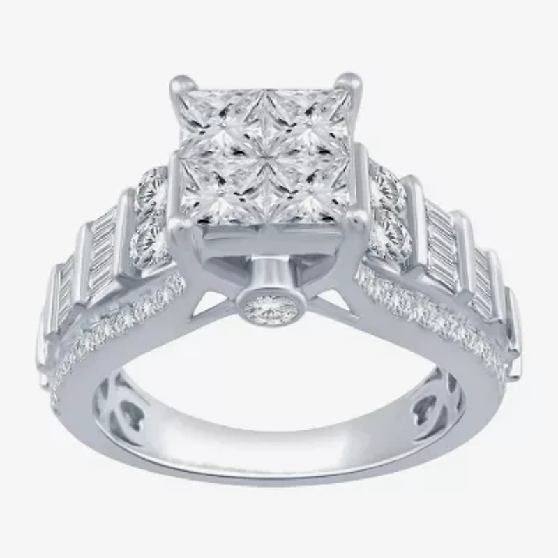 Womens CT. T.W. Natural White Diamond 10K Gold Engagement Ring
