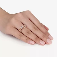 Genuine Morganite & 1/4 CT. T.W. Diamond 10K Rose Gold Bridal Set